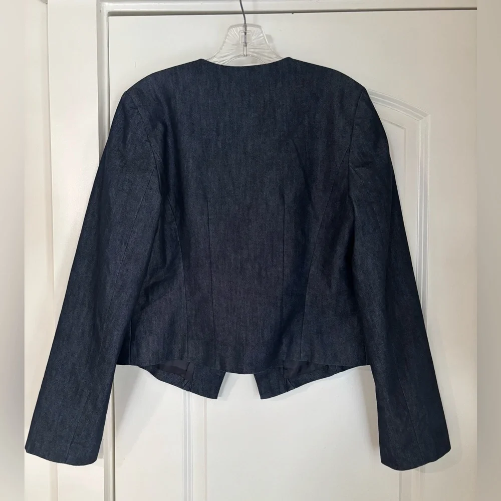 Classic dark blue denim Blazer - Picture 3 of 5